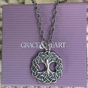 Grace & Heart Oxidized Sterling Silver “Tree of Life” Necklace